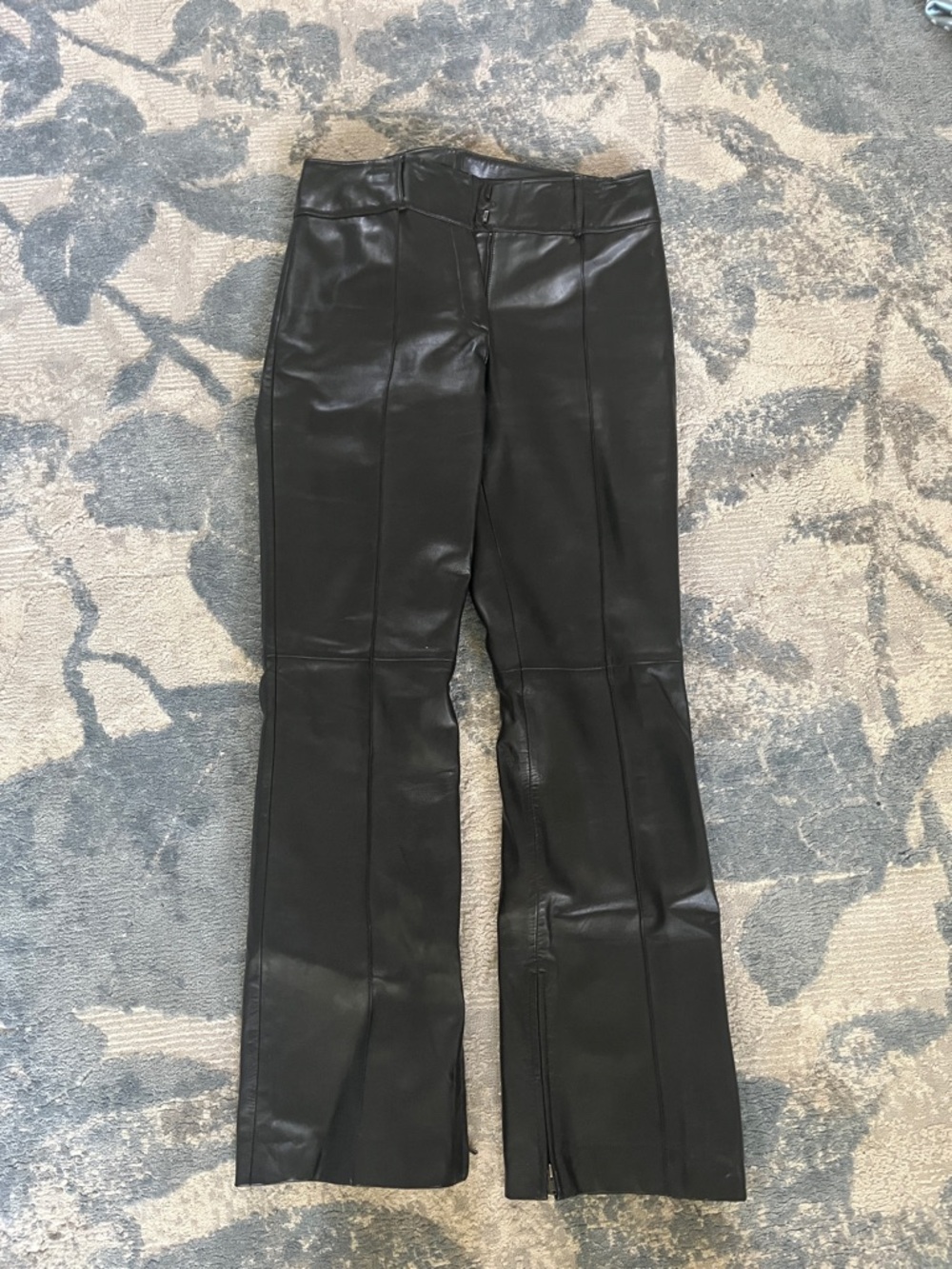 Black Faux Leather Flare Pants - Sleek Boot-Cut Style